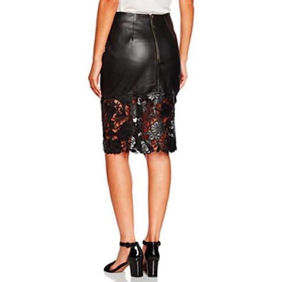 💃🖤🌹Cute Faux Leather Lace Suki Fitted Skirt - Picture 8 of 10